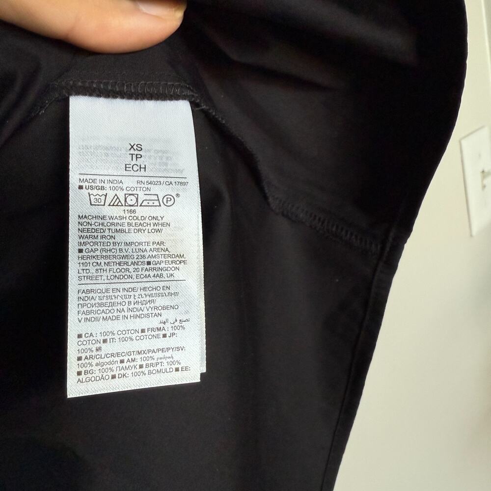 BANANA REPUBLIC Womens Seamed Poplin Shirt XS Black Minimalist Office Corpcore - Picture 5 of 7